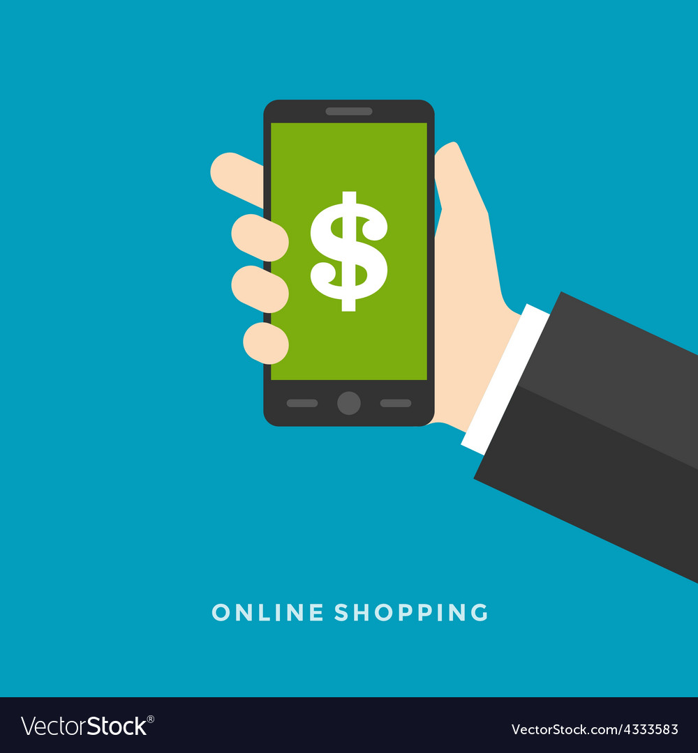 Flat Design Business Concept Online Banking Vector Image