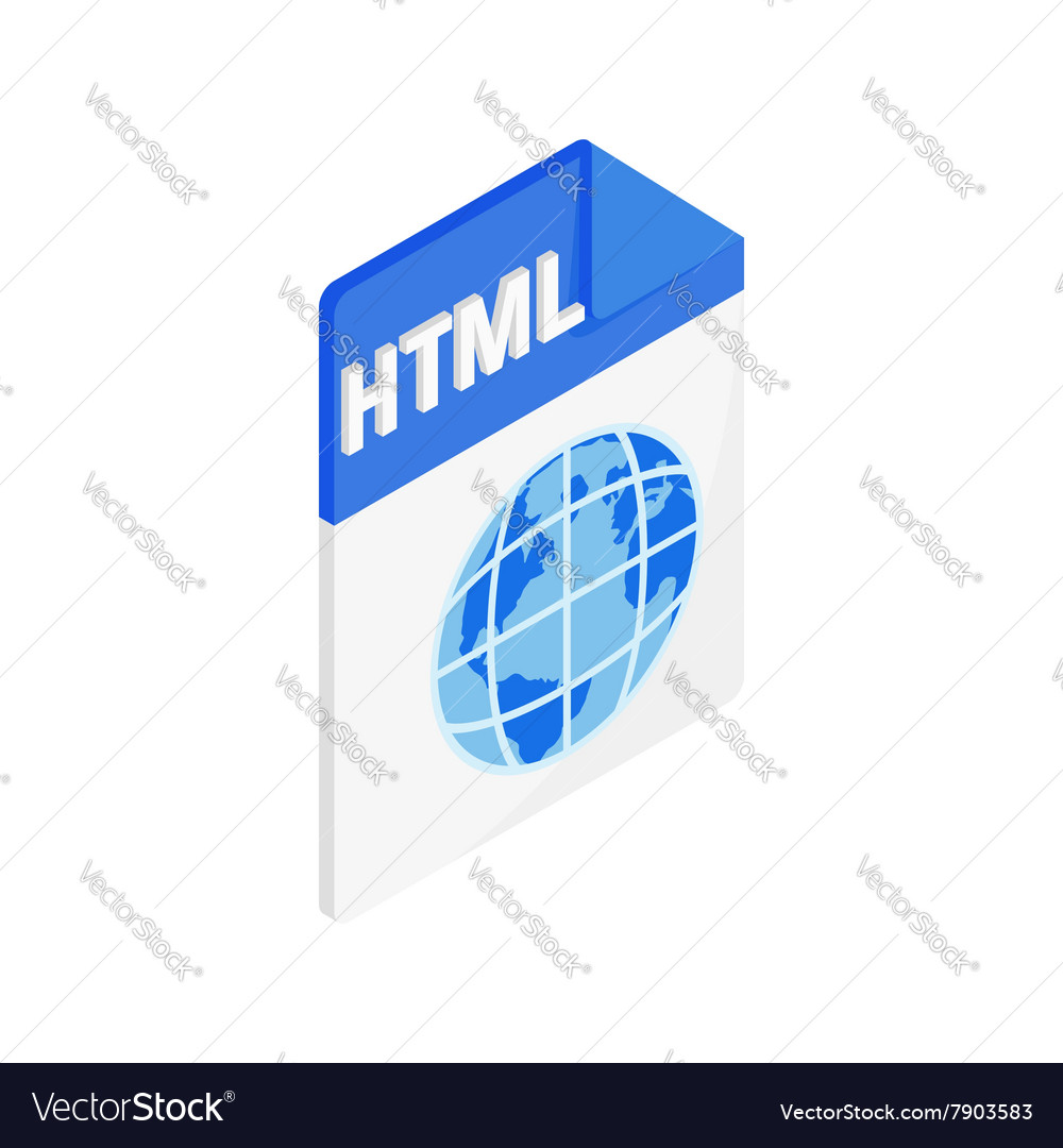 Html icon isometric 3d style Royalty Free Vector Image