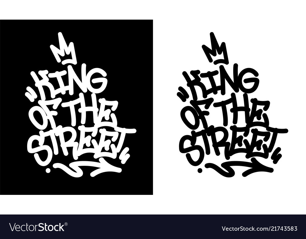 King of the street graffiti tag in black over Vector Image