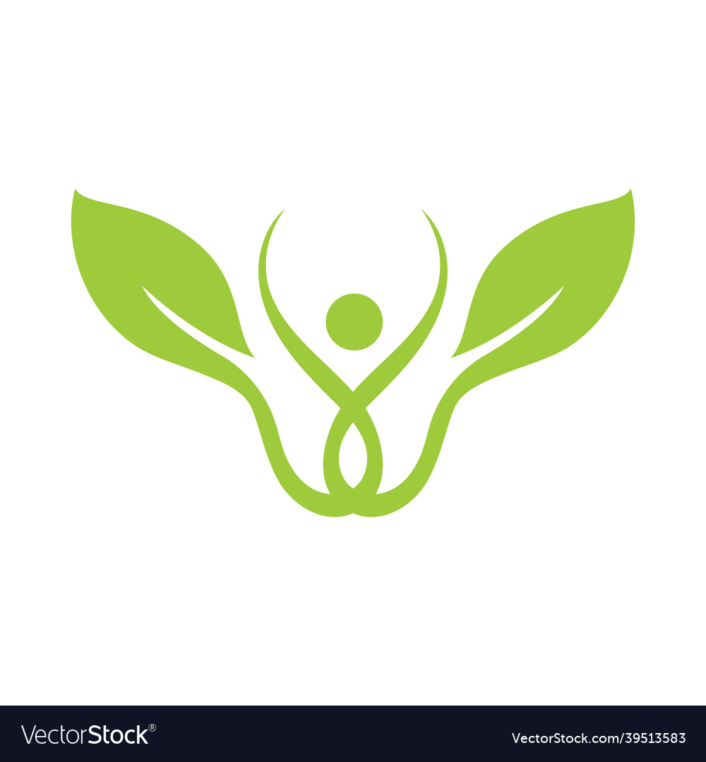 Leaf green plant logo fresh