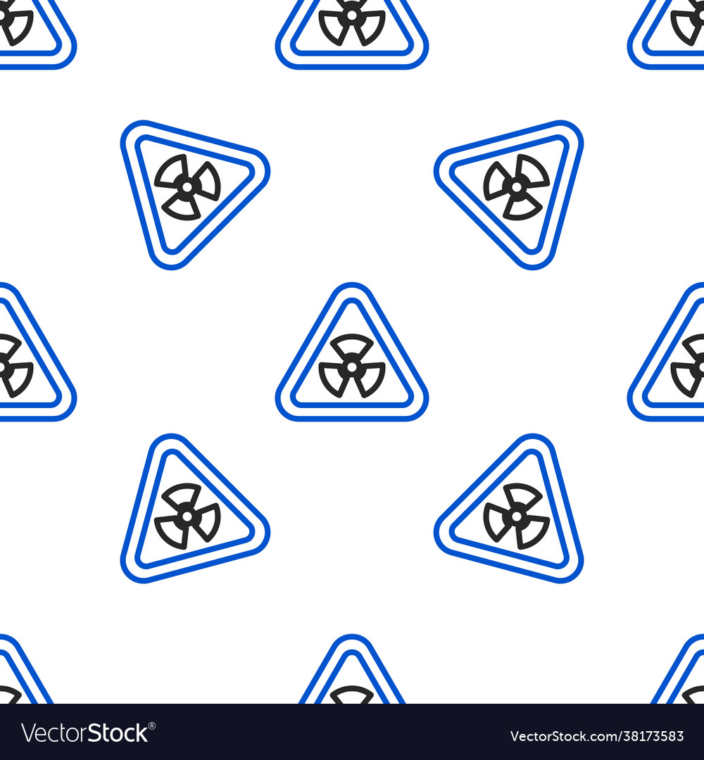 Line triangle sign with radiation symbol icon Vector Image