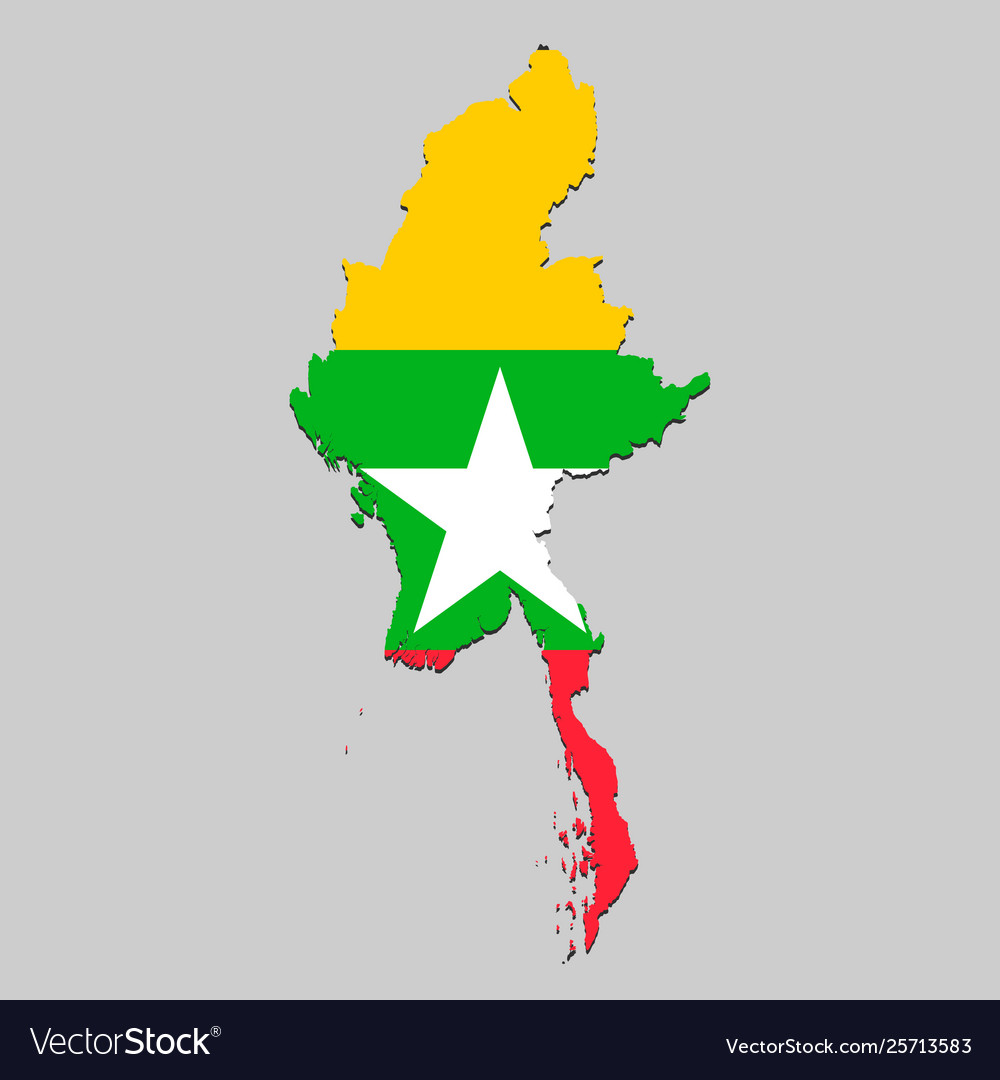 Map with national flag Royalty Free Vector Image