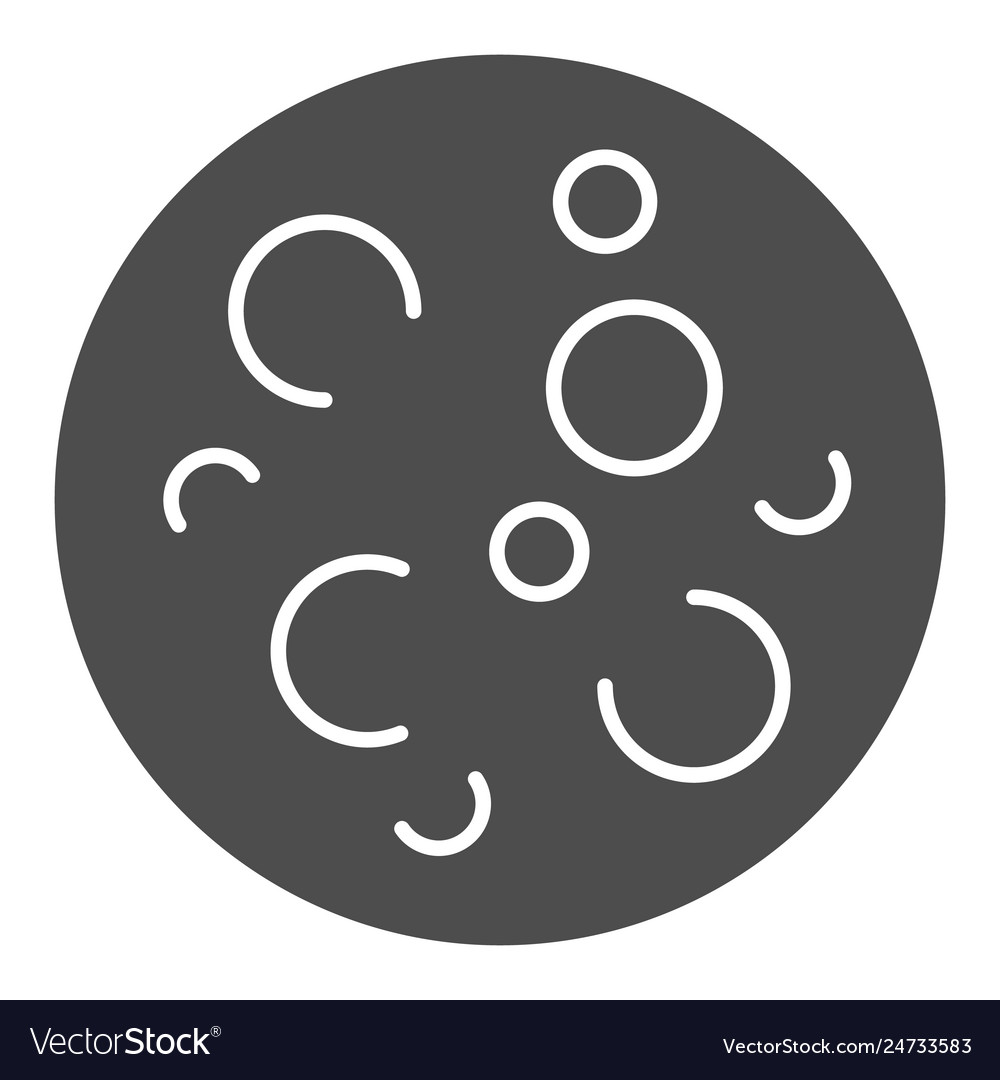 Moon with craters solid icon full