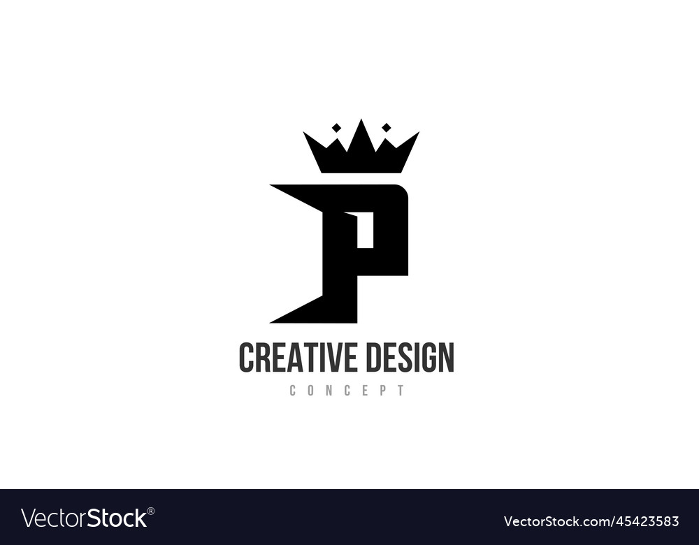 P black and white alphabet letter logo icon