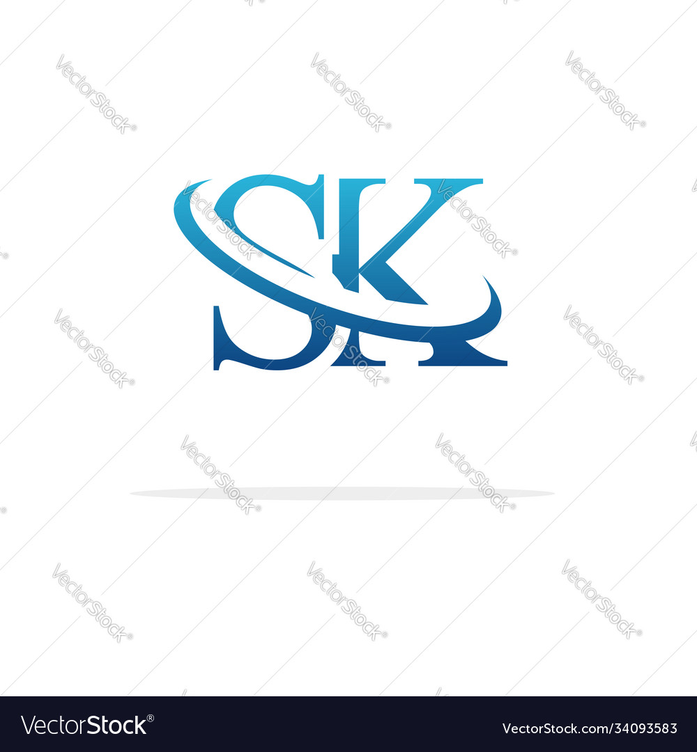 Sk logo art icon design image Royalty Free Vector Image