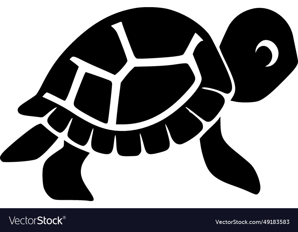 Turtle - black and white Royalty Free Vector Image