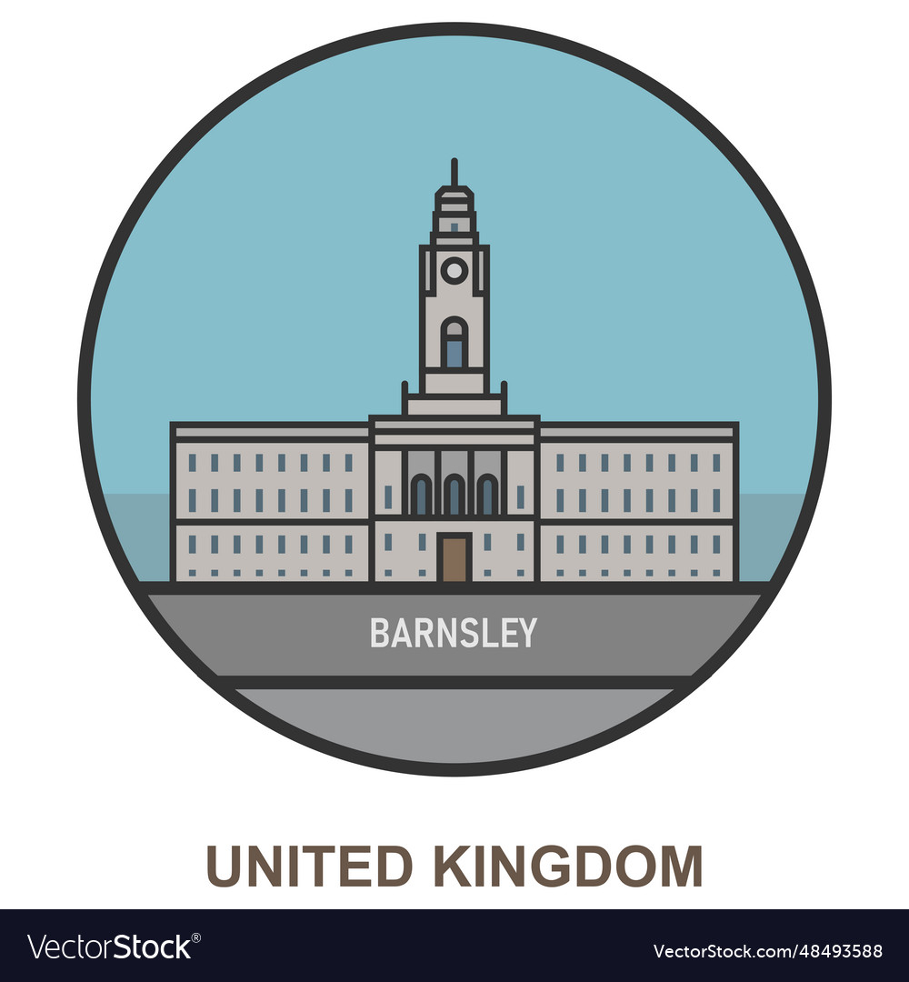 Barnsley cities and towns in united kingdom Vector Image