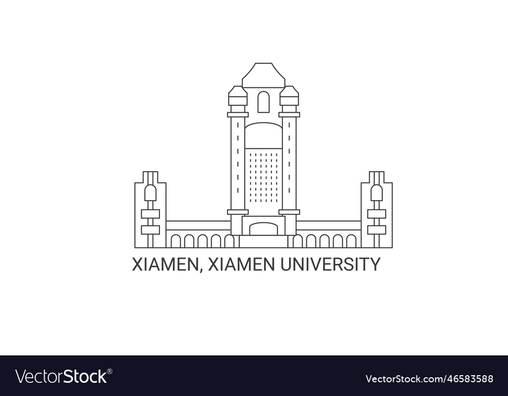 China xiamen xiamen university travel landmark Vector Image