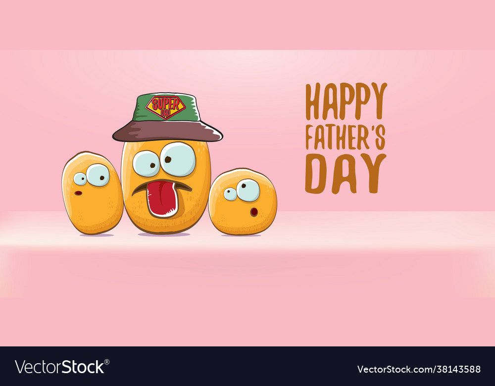 Happy fathers day horizontal banner with cartoon