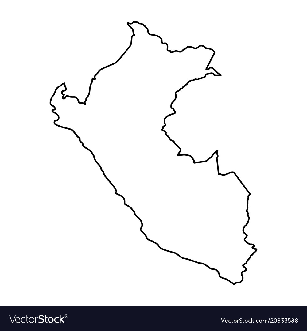 Peru map of black contour curves