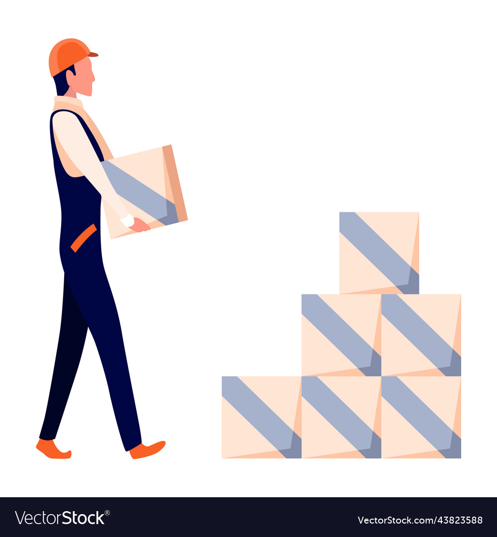 Production line worker male factory worker Vector Image