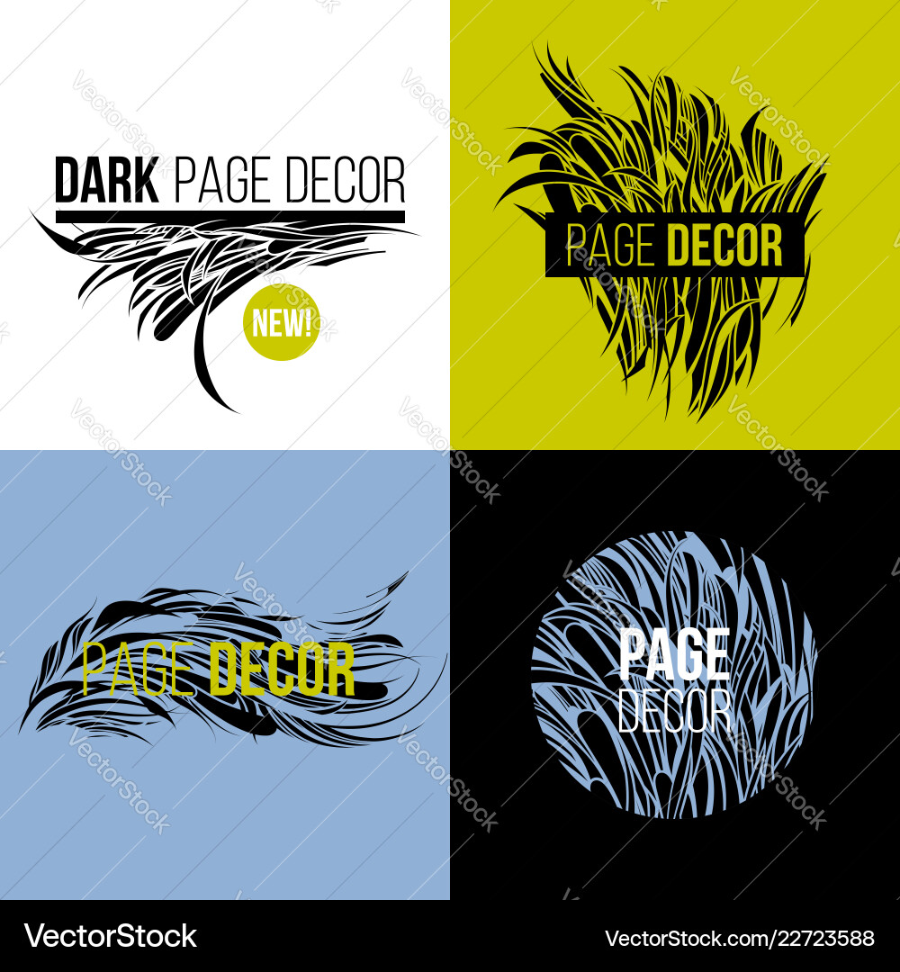 Set decorative design elements for decor Vector Image