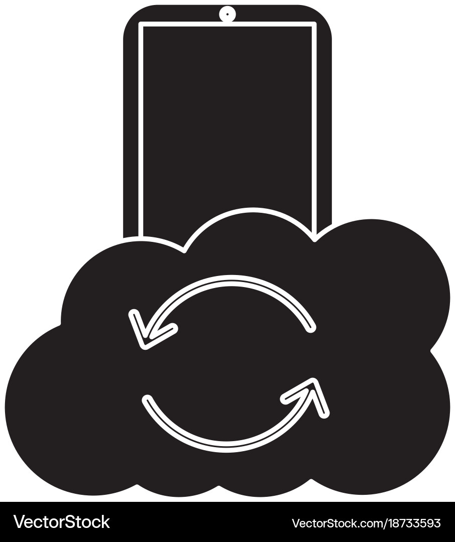 Cloud storage with cellphone icon image Royalty Free Vector