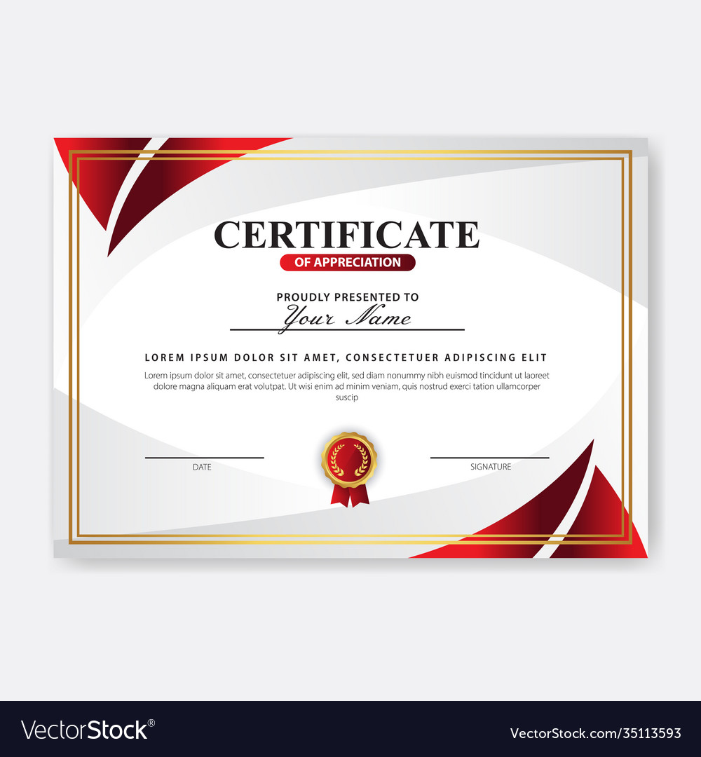 Creative certificate appreciation award Royalty Free Vector