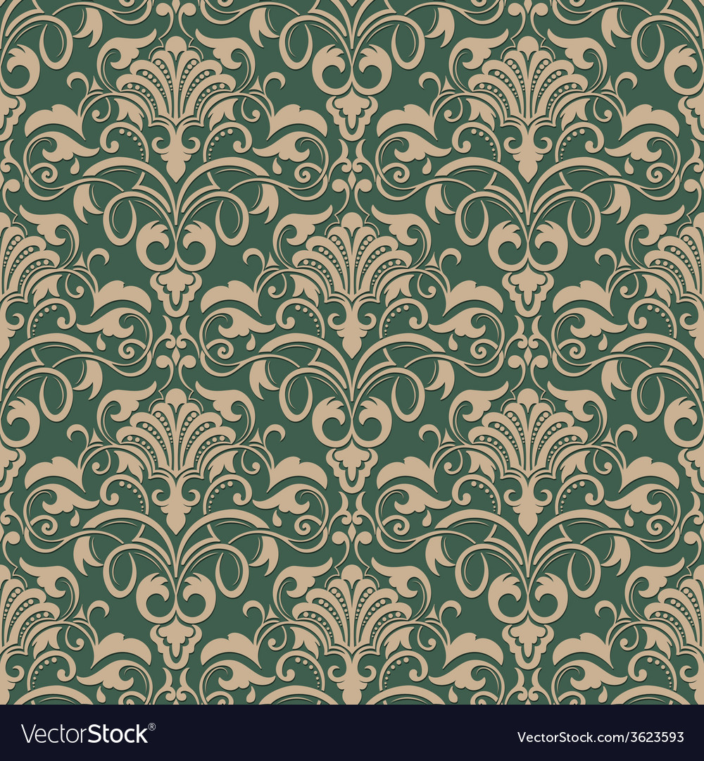 Damask Seamless Pattern Background Elegant Luxury Vector Image