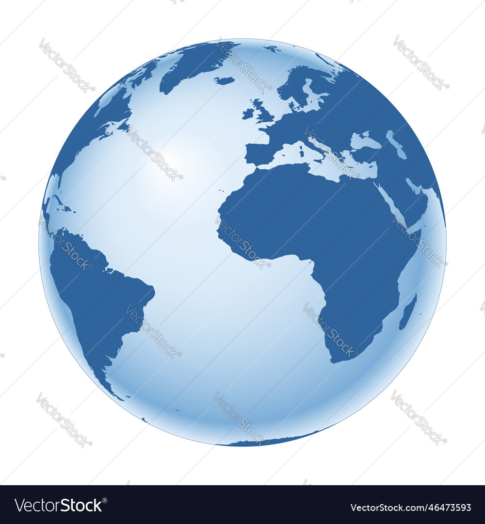 Earth globe - world map with continents on planet Vector Image