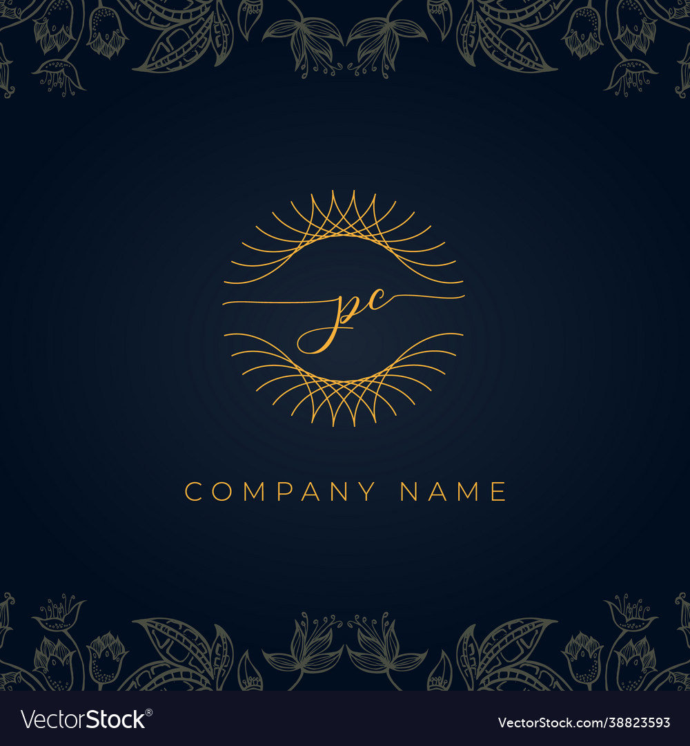 Elegant luxury letter pc logo