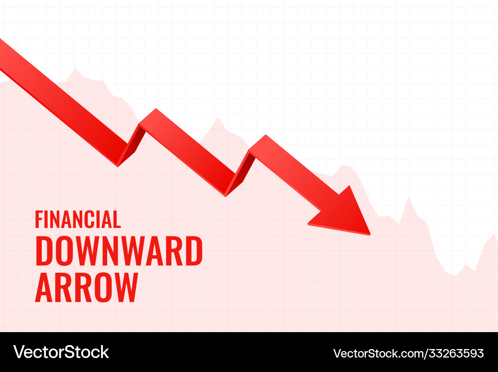 Financial decline downward arrow trend background Vector Image