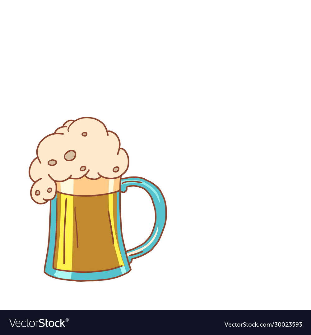 Foam beer in a mug