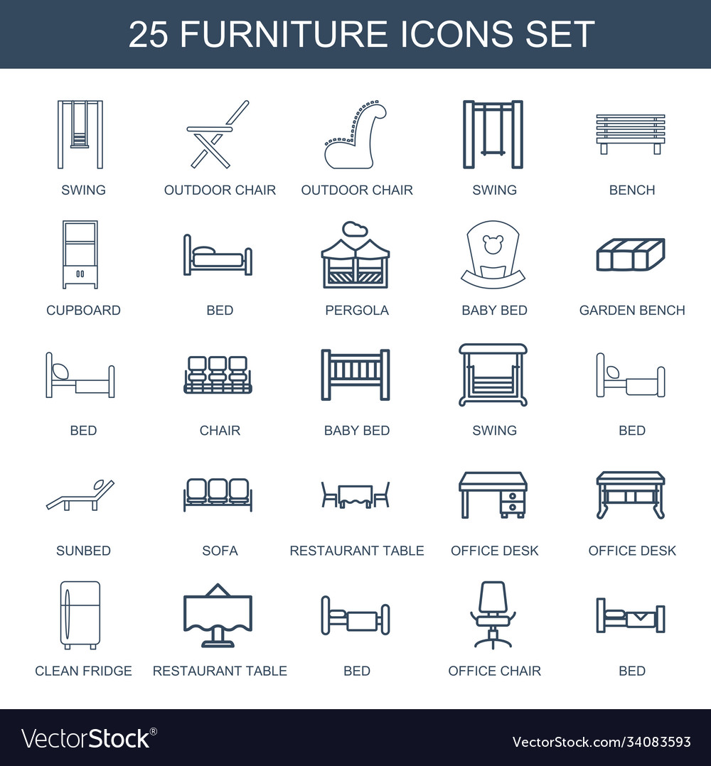 Möbel Icons Lizenzfreies Vektorbild VectorStock