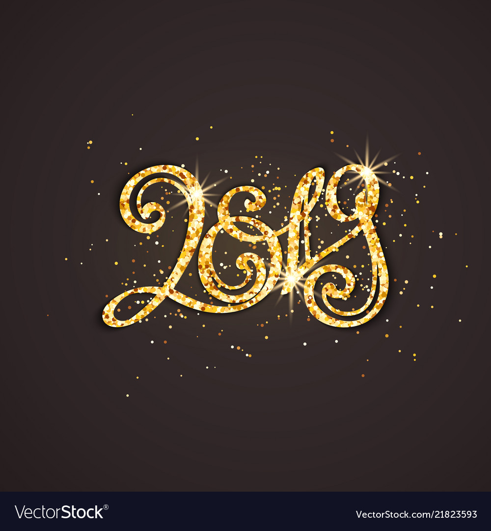 Gold Glitter Inschrift 2019 Jahr