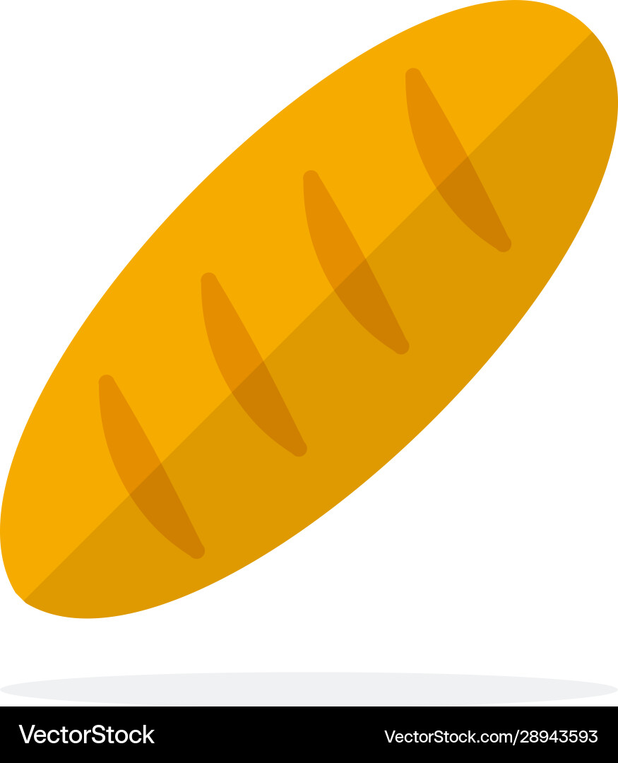 Loaf bread flat material design isolated Vector Image