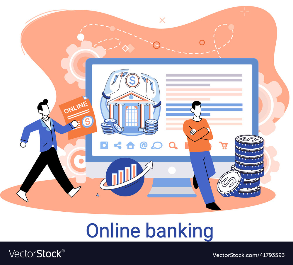 Online banking platform remote bank service Vector Image