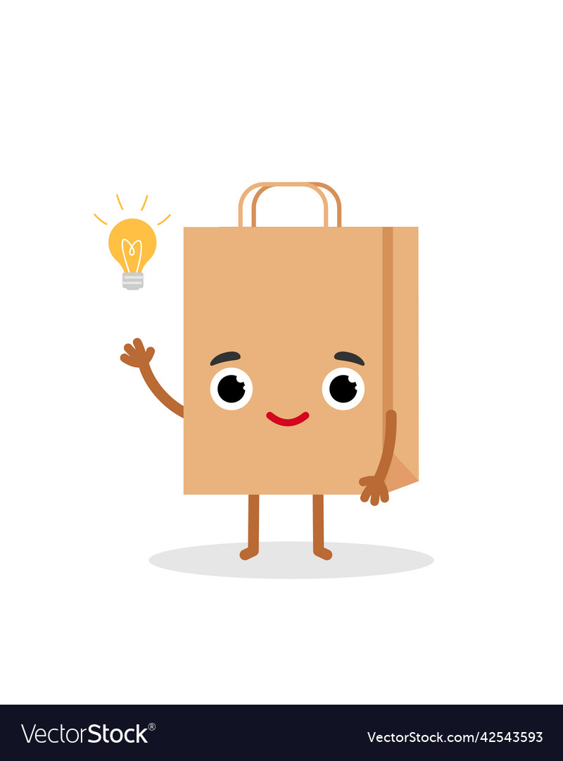 Paper shopping bag emotions idea character emoji