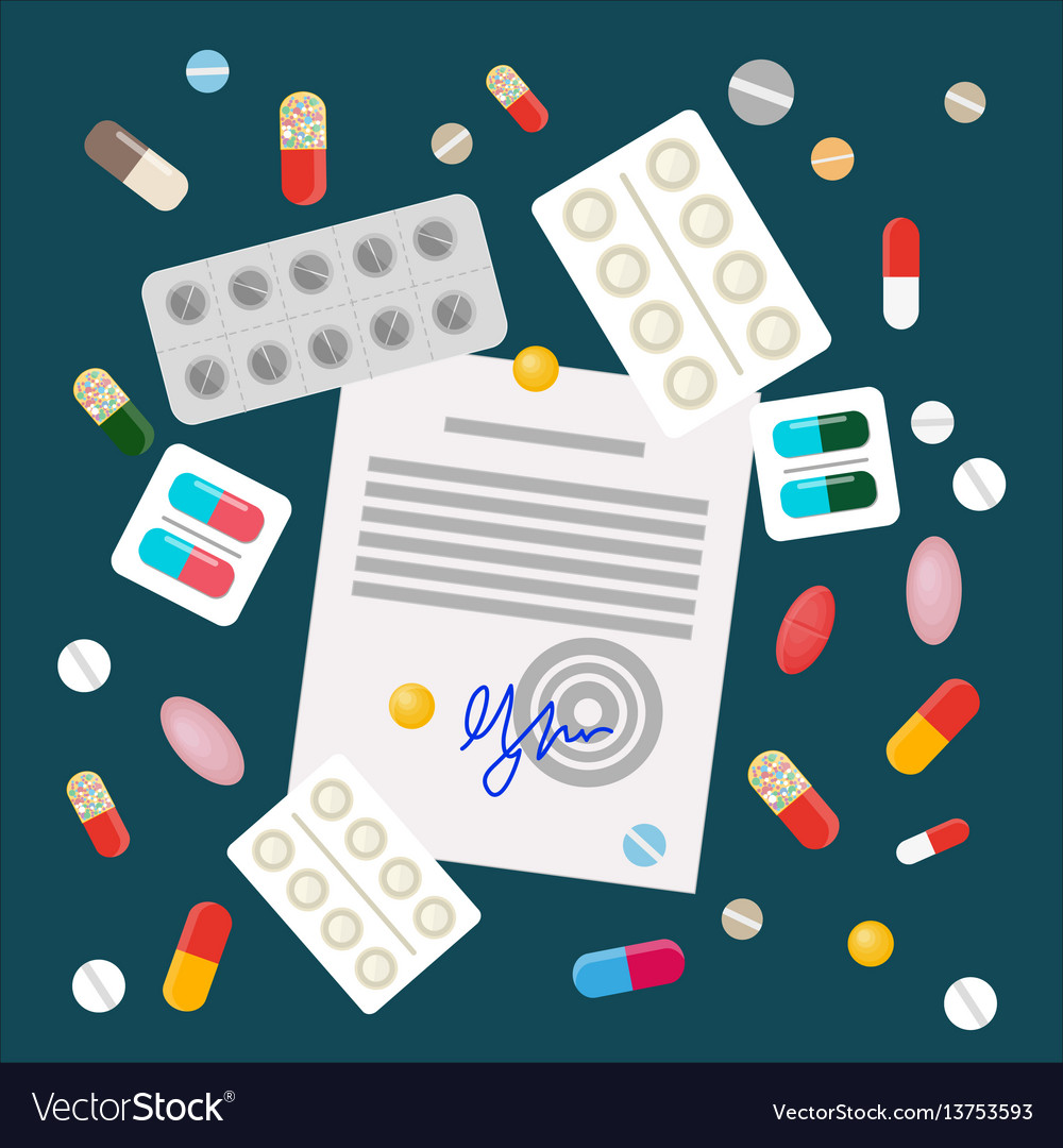 Pills in flat style design Royalty Free Vector Image