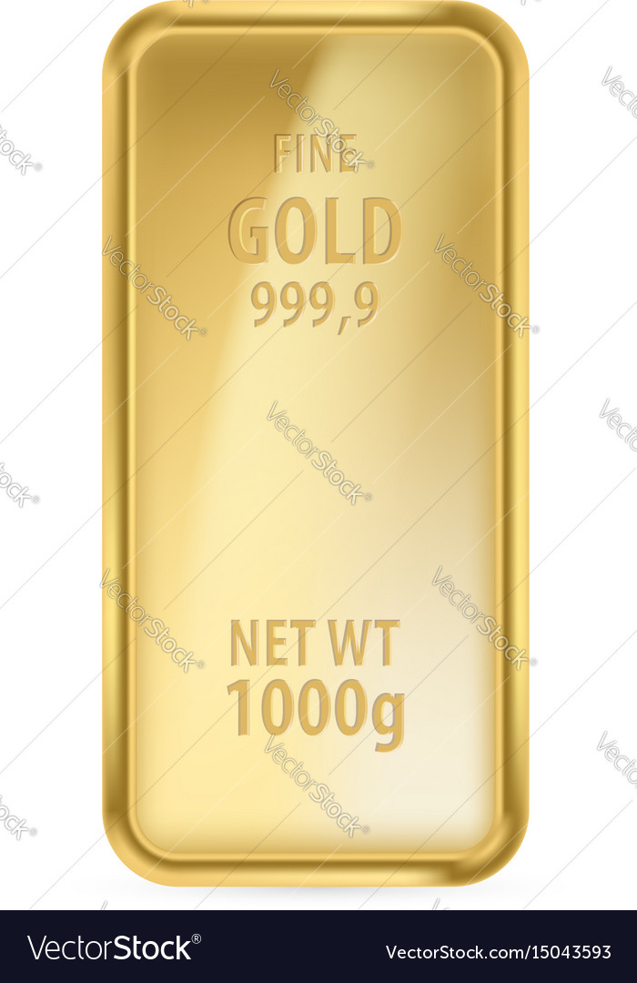 Realictick Gold Bar On The White Background Vector Image Bar On The White Background Vector Image