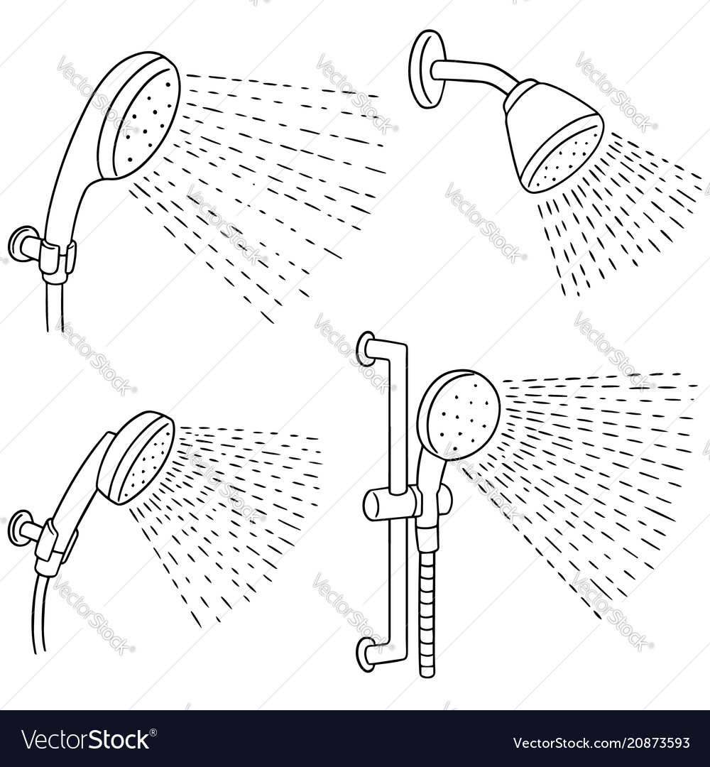 Set of shower Royalty Free Vector Image - VectorStock