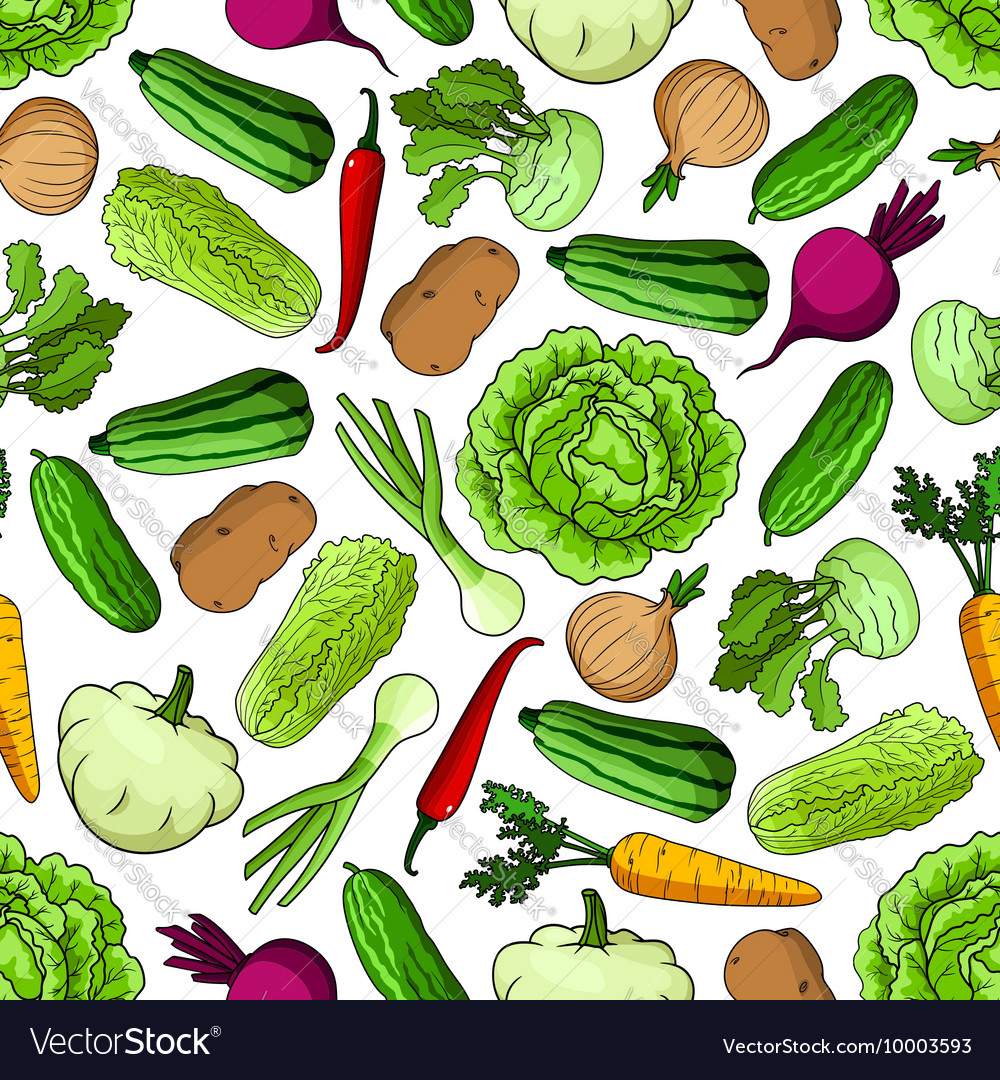 Vegetables seamless pattern for farming design Vector Image