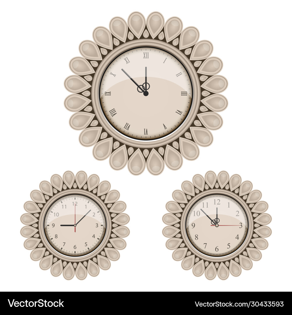 Vintage wall clock Royalty Free Vector Image - VectorStock