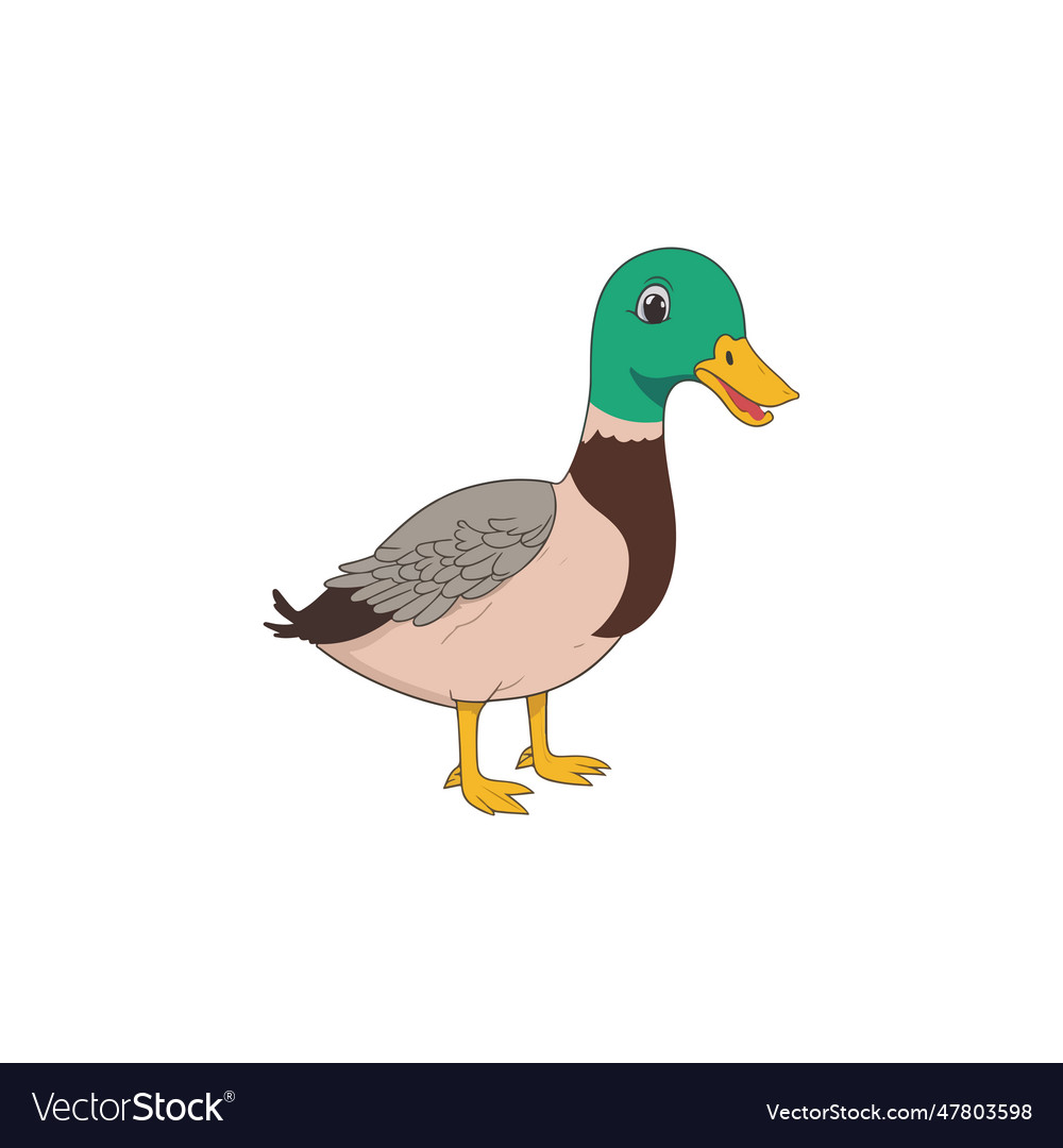 Cartoon duck swimming design Royalty Free Vector Image