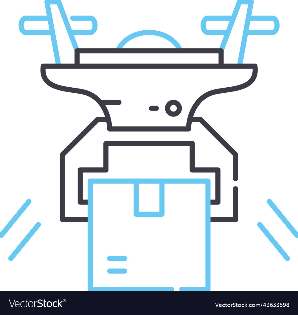 Drone logistics line icon outline symbol Vector Image