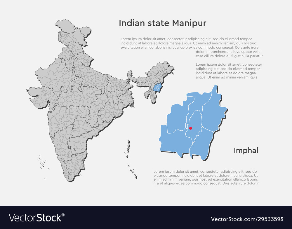 India country map and manipur state template Vector Image