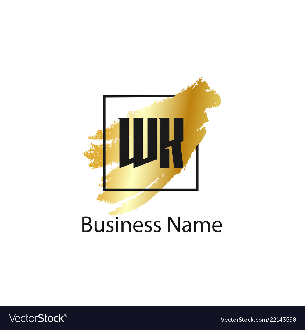 Initial letter wk logo template design