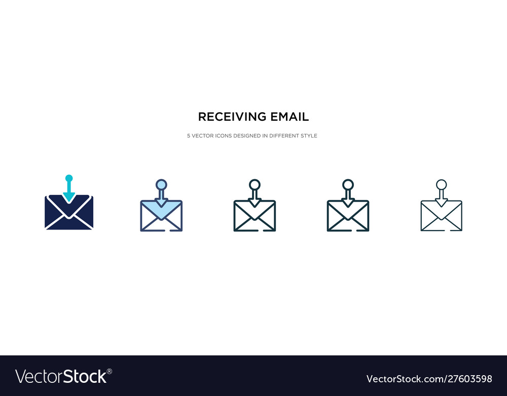 Receiving email icon in different style two Vector Image