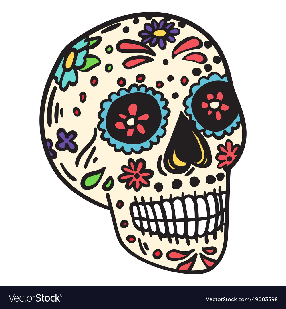 Skull dead mexico Royalty Free Vector Image - VectorStock