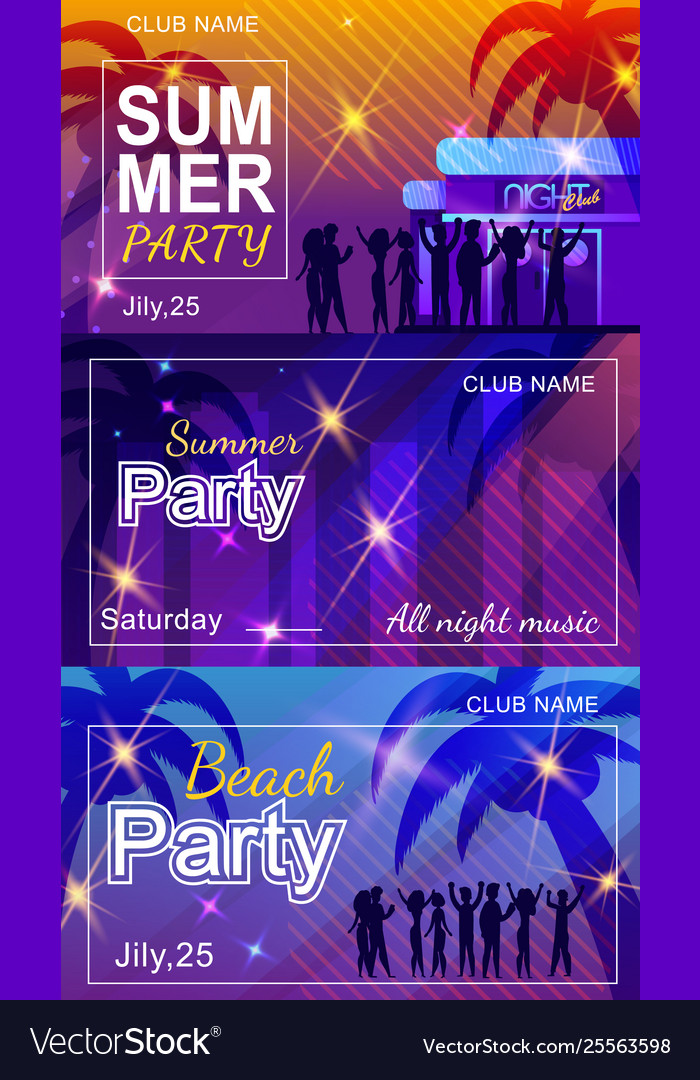 Sommer Strand oder Club Party Einladung Flyer Set