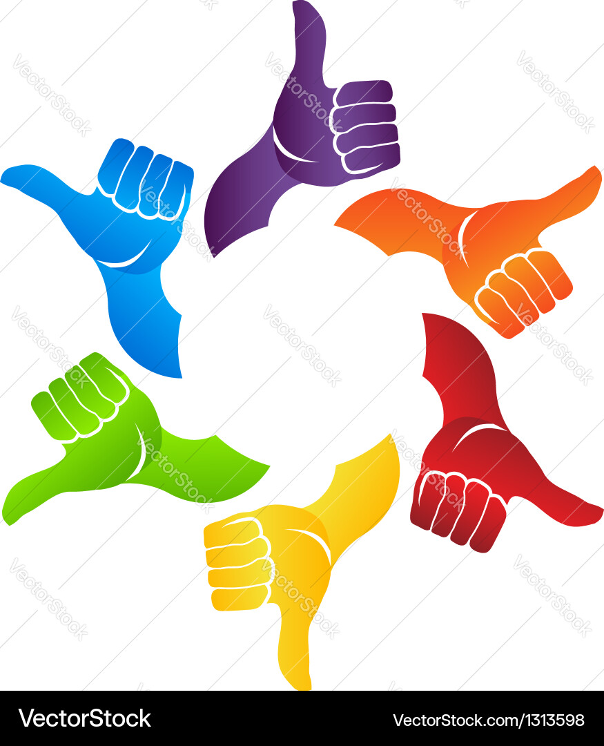 Thumb up hands Royalty Free Vector Image - VectorStock