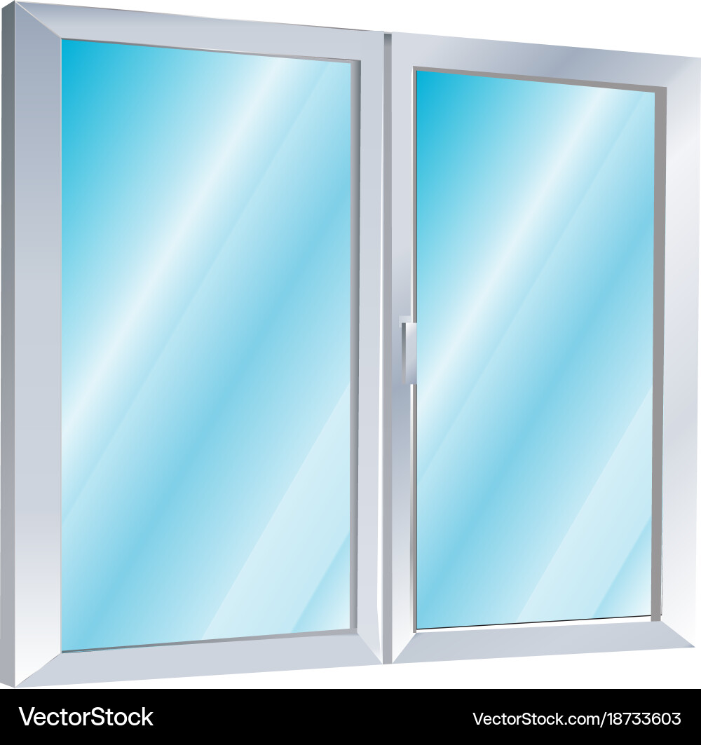 Icon Plastic Windows Construction Industry Vector Image