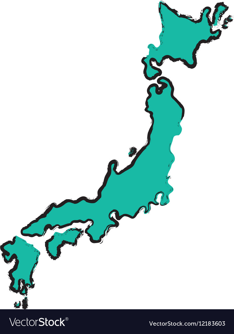 Japan country map Royalty Free Vector Image - VectorStock