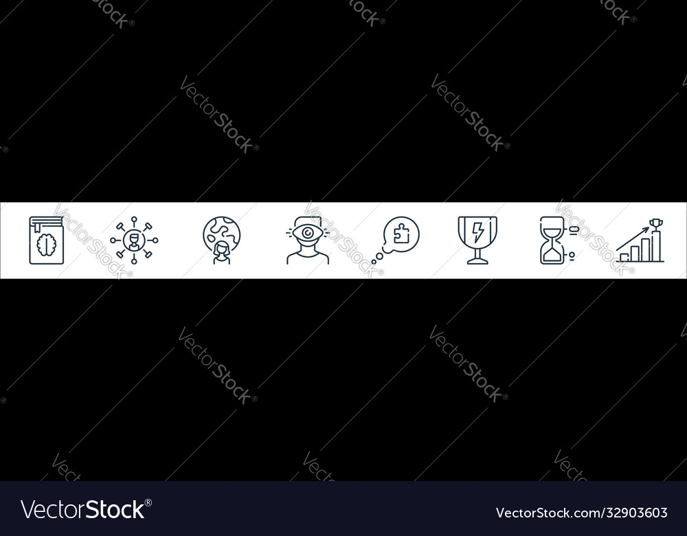 Life skills line icons linear set quality