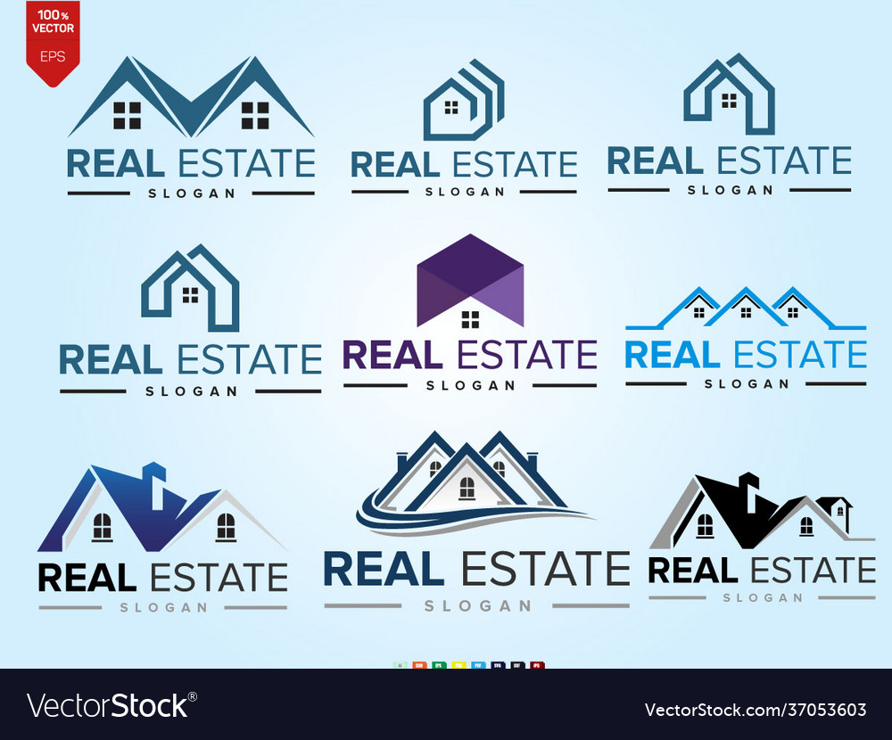 Real estate logo Royalty Free Vector Image - VectorStock