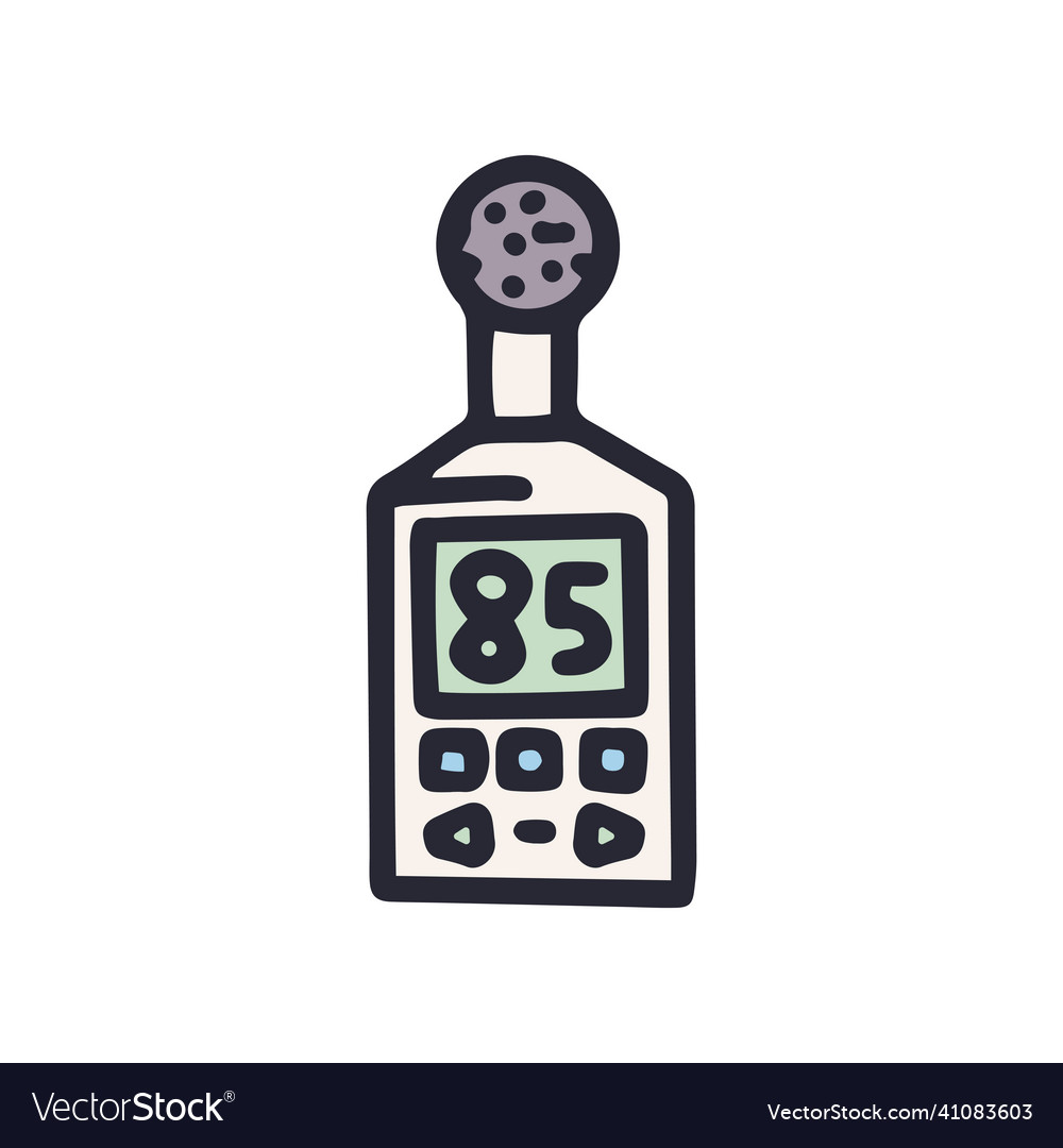 Sound level meter color doodle simple icon Vector Image