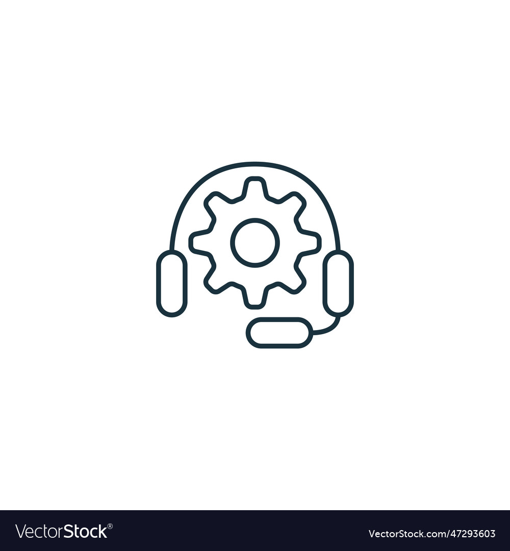 Tech support icon monochrome simple sign from