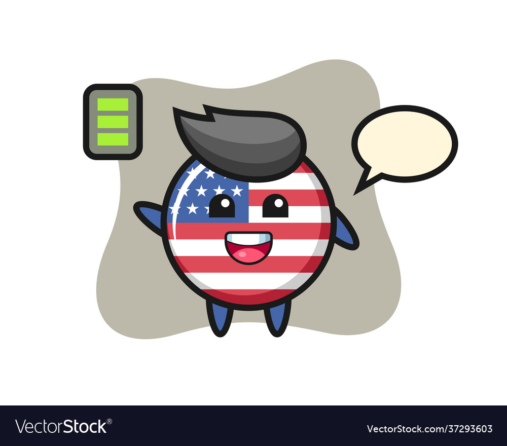 United states flag badge mascot character