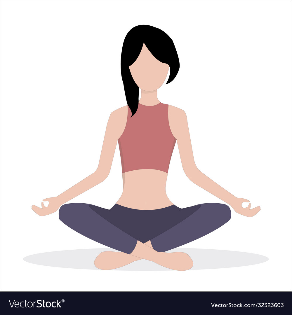 Woman sitting in lotus position Royalty Free Vector Image