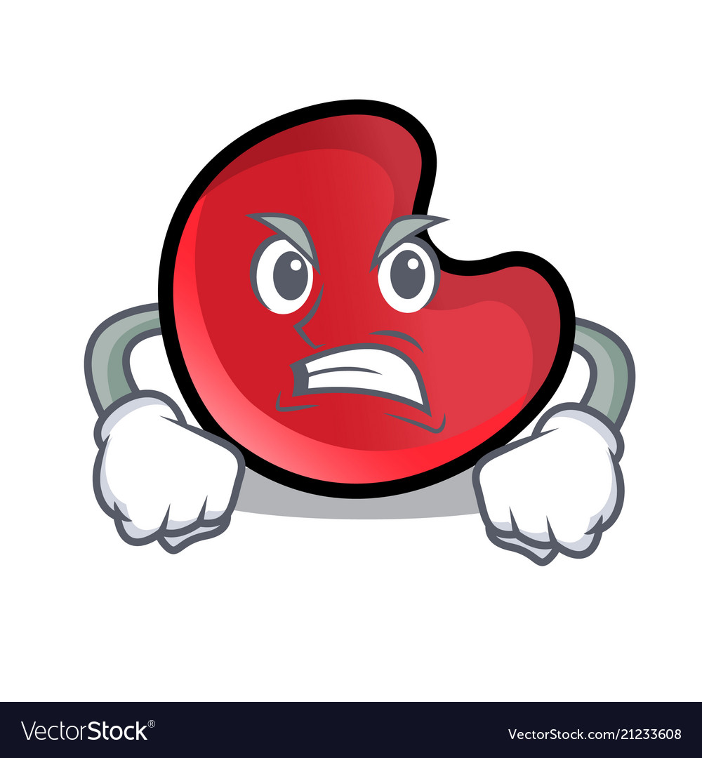 Angry candy moon mascot cartoon